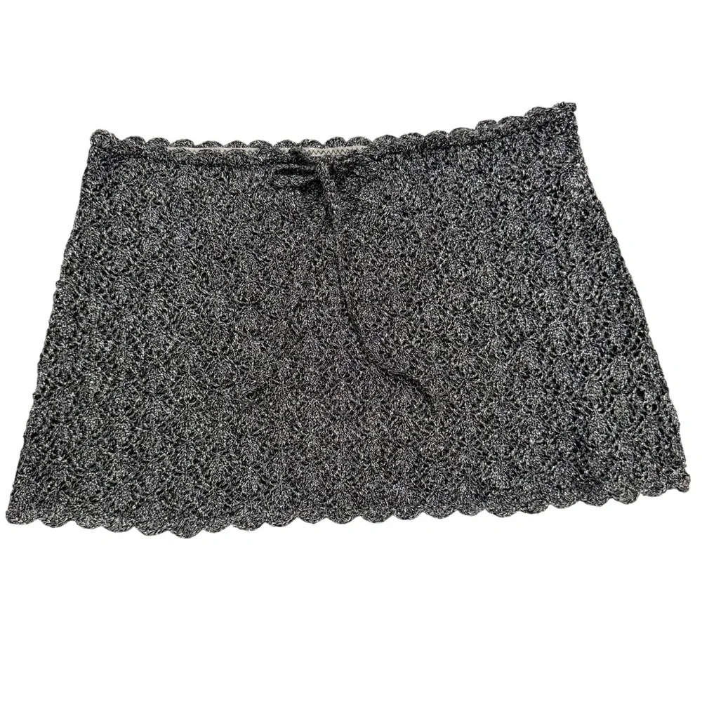 BECCA Metallic Crochet Bikini Bottom And Skirt
